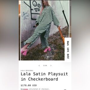 Dressed in LALA Checkerboard Satin Jumpsuit